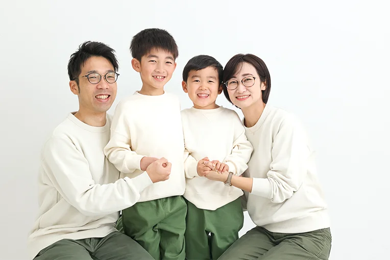 家族での記念撮影